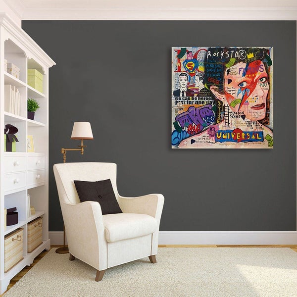 Free Shipping 1 Panel Canvas Pop Art - David - Bowie Carousel 2