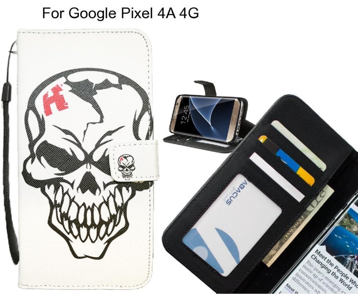 Google Pixel 4A 4G case 3 card leather wallet case printed ID Carousel 1