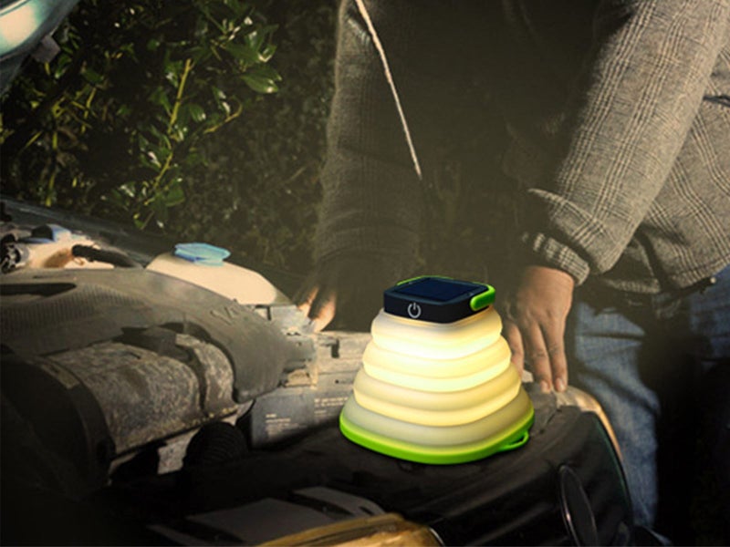 1X Collapsiable Solar Lamp Green Carousel 3