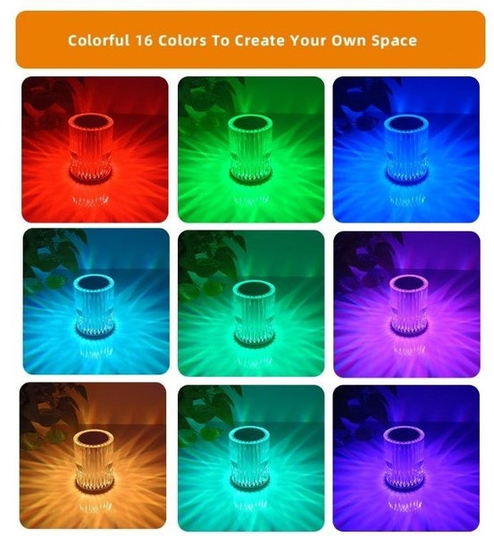 Crystal Lamp with Touch and Remote Control, Rechargeable Carousel 2