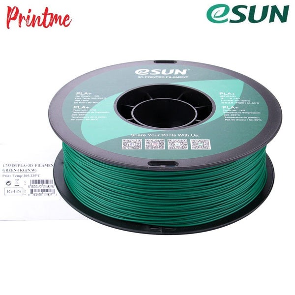 eSUN PLA+ GREEN 1.75mm 3D PRINTER FILAMENT 1kg/2.2lbs Carousel 10