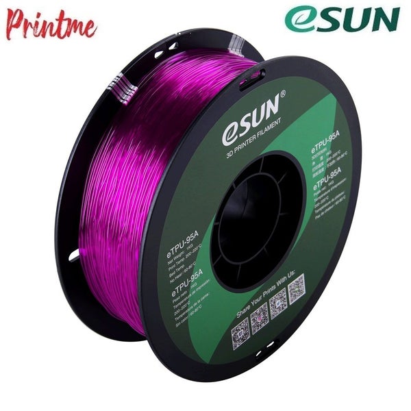 eSUN TPU-95A Glass Purple 1.75mm 3D PRINTER FILAMENT 1kg/2.2lbs Carousel 2