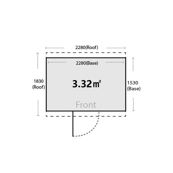 2280 x 1530 x 1980mm Ulti-mates Garden Shed Hazy Grey Carousel 2