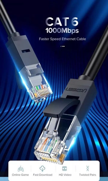 UGREEN Cat 6 UTP Lan Cable 3m, Black Carousel 2