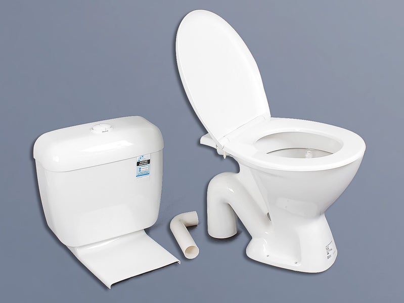 Symphony Connector Toilet Suite - S Trap, White | Pan, Seat & Cistern | STYLUS Carousel 1