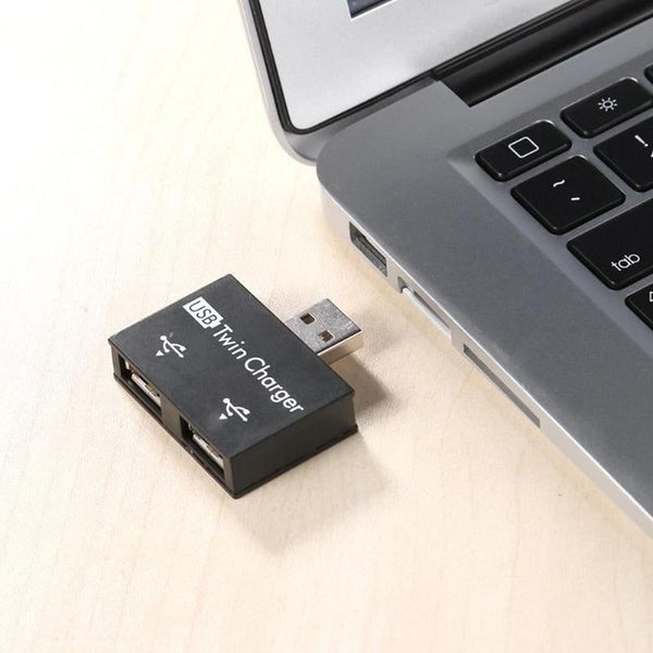 Usb2.0 Male To Twin Charger Dual Port Splitter Hub Adapter Converter Charging W Carousel 5