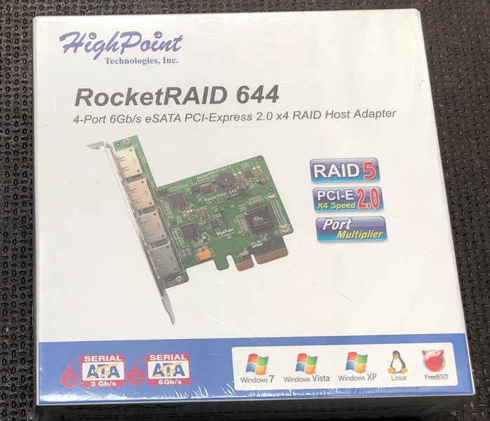HighPoint RocketRAID 644 PCI-Express 2.0 x4 SATA III (6.0Gb/s) Controller Card Carousel 1