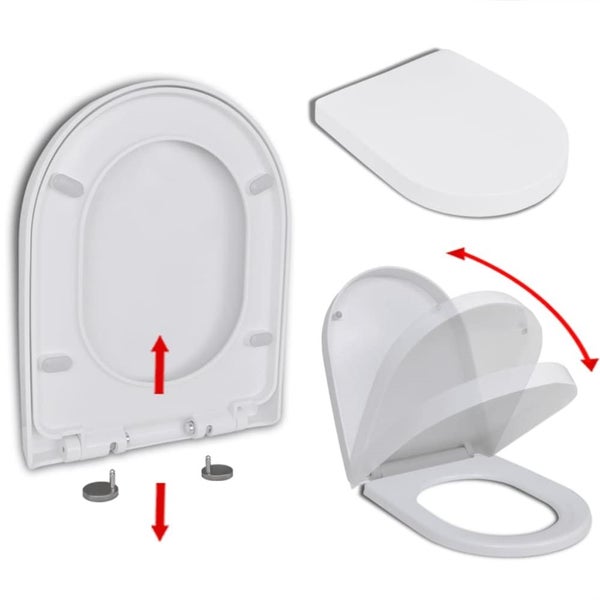 Soft-close Toilet Seat with Quick-release Design White Square Oaoilp Carousel 1