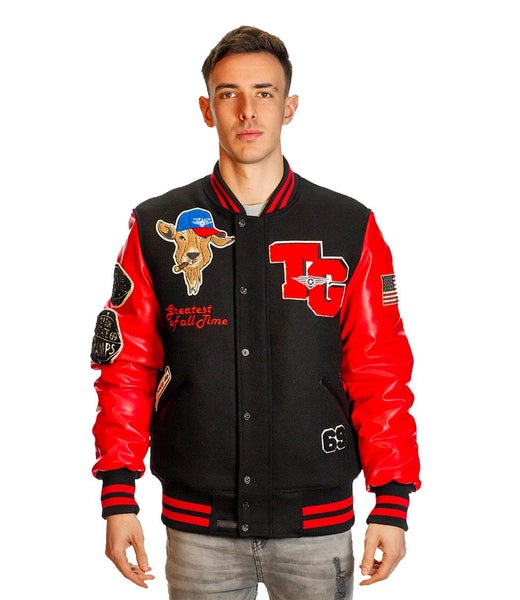 Top Gun GOAT Varsity Jacket Black Red Carousel 1