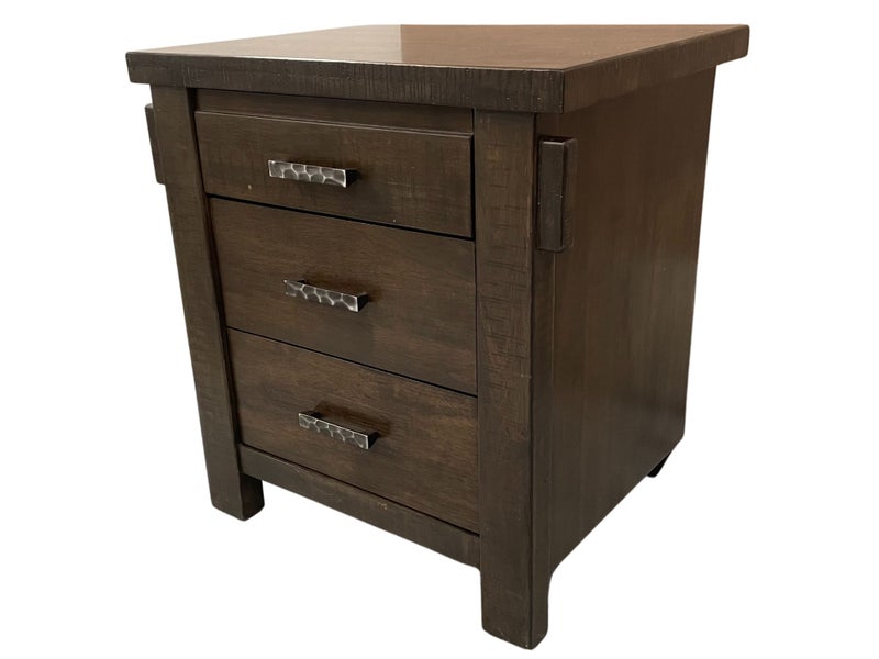 Bedside Table 3 Drawer Brown Wash Malaysian Fully Assembled Carousel 1