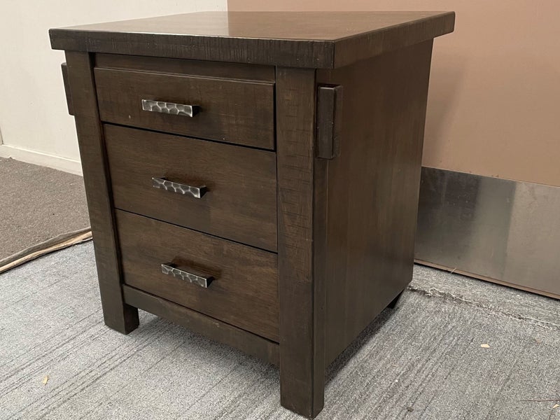 Bedside Table 3 Drawer Brown Wash Malaysian Fully Assembled Carousel 3