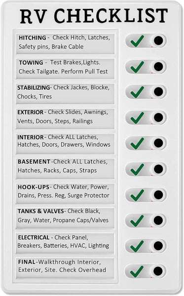 RV Checklist Memo Board Portable Daily Affairs Plastic Board with Slider Carousel 1