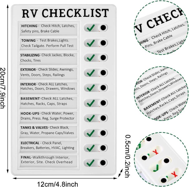 RV Checklist Memo Board Portable Daily Affairs Plastic Board with Slider Carousel 2