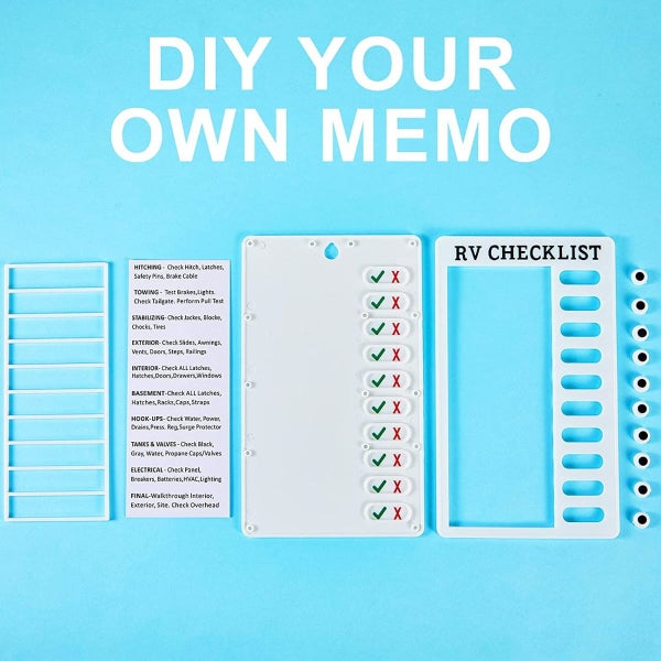 RV Checklist Memo Board Portable Daily Affairs Plastic Board with Slider Carousel 5