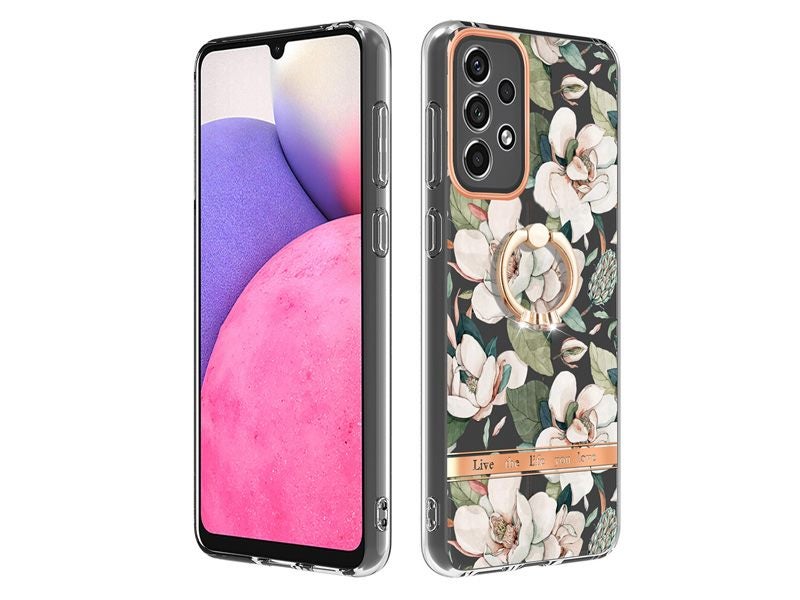 Finger Ring Kickstand Case Cover for Samsung Galaxy A33 5G Flower Carousel 1
