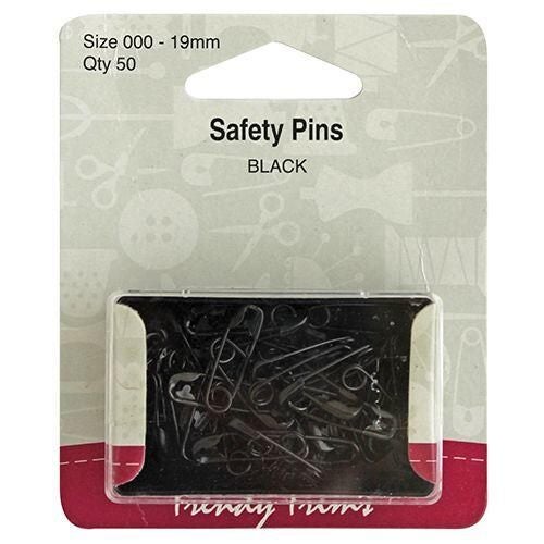 Trendy Trims Safety Pins (Black - Size 000) 50/Pkg Carousel 1