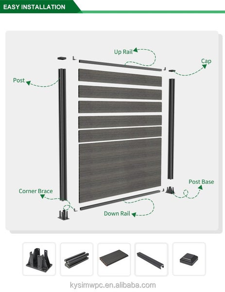 WPC - FULL PRIVACY Co-EXTRUSION FENCE-TEAK Carousel 8