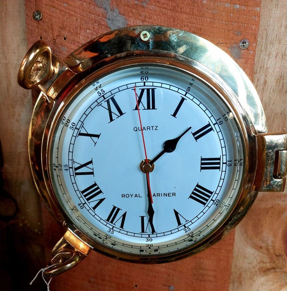 Brass Porthole Clock 9" [18941] Carousel 1