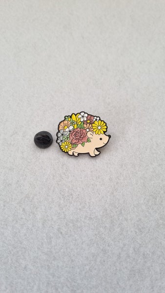 Floral Hedgehog Pin Badge Carousel 1