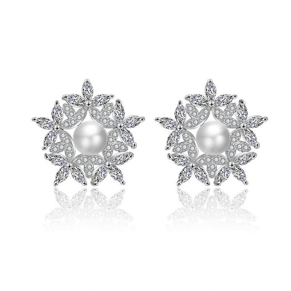 Earrings Jewelry Stud Diamonds Rhinestone Crystal Luxury Pearl Cubic Zirconia Carousel 1