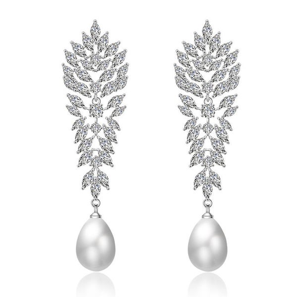 Earrings Jewelry Stud Diamonds Rhinestone Crystal Luxury Pearl Cubic Zirconia Carousel 1