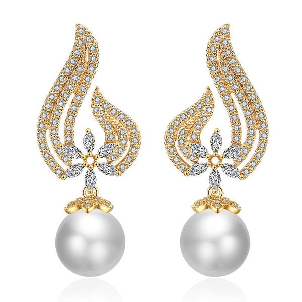 Earrings Jewelry Stud Diamonds Rhinestone Crystal Luxury Pearl Cubic Zirconia Carousel 1