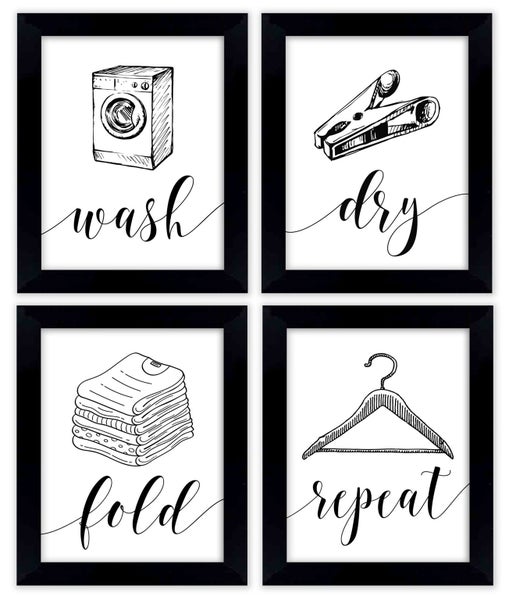 Inkdotpot 4 Piece Laundry Signs for Laundry Room Decor Laundry Poster With Carousel 1