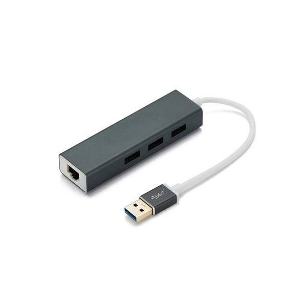3 X Usb Port / Rj45 Converter Ethernet Adapter 100Mbps Black USB Cables Hubs & Carousel 3