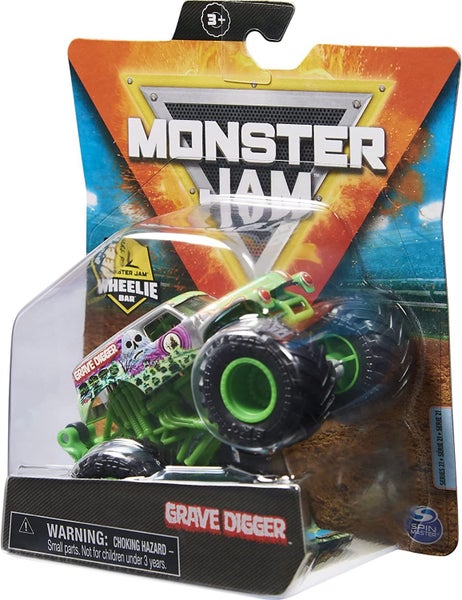Monster Jam 1:64 Scale Series 21: Silver Chrome Grave Digger Monster Truck Carousel 2