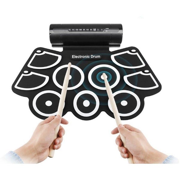 Foldable Percussion Instrument Thick Silicone Hand Rolled Drum Set Jazz Usb Ele Carousel 4