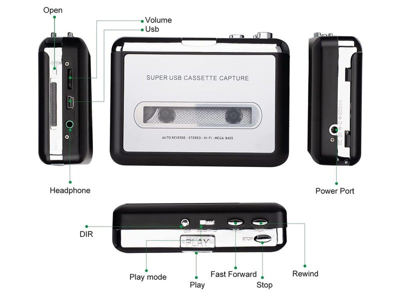 PTN New Walkman USB Cassette Player Tape to MP3 Converter Sale Sale Carousel 11