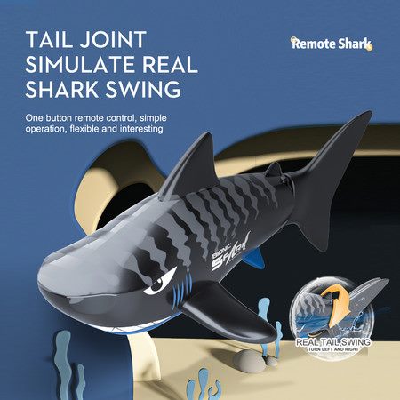 2022 Newest 2.4G Remote Control Shark Boat Simulation Toy Swimming Pool Bathroom Carousel 1
