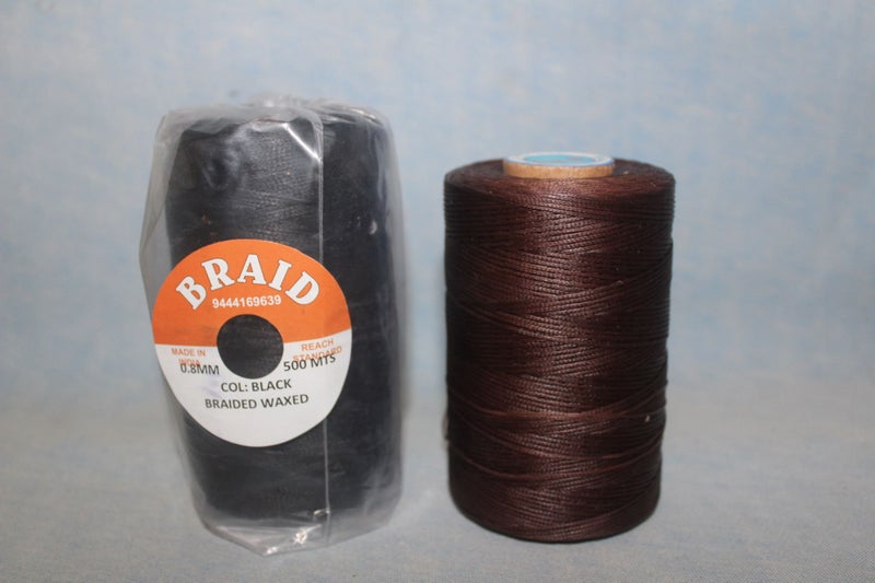 BRAIDED WAXED THREAD... BLACK / BROWN SPECIAL 20 % OFF Carousel 1