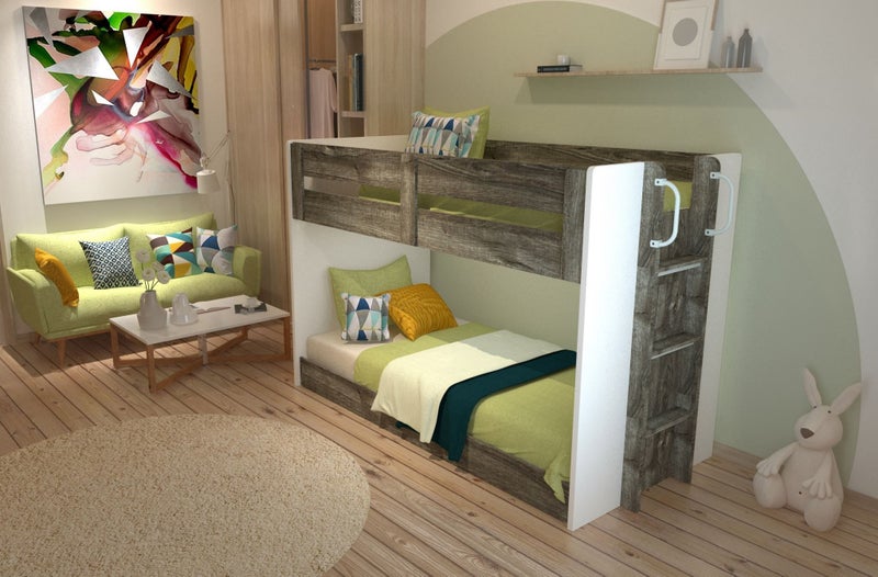 Santana White/Grey, Mid Sleeper Single Bunk Beds - End of Line Minor 2nds Carousel 1