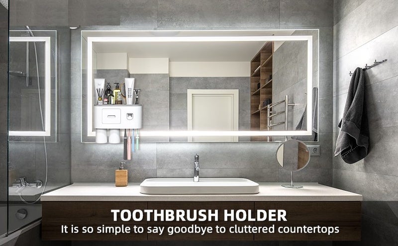 Bathroom Electric Toothbrush Holder Wall Mounted Automatic Toothpaste Dispenser Carousel 2