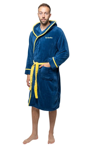 The Beatles Bathrobe Yellow Submarine Logo new Official Mens Navy Blue Unisex Carousel 1