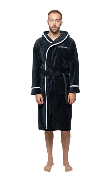 Joy Division Bathrobe Unknown Pleasures Official Black super soft fleece Unisex Carousel 1