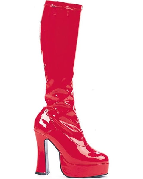 Red Platform Go Go Womens Boots Carousel 1