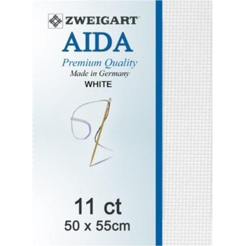 Zweigart Aida 11ct 50x55cm White Carousel 1