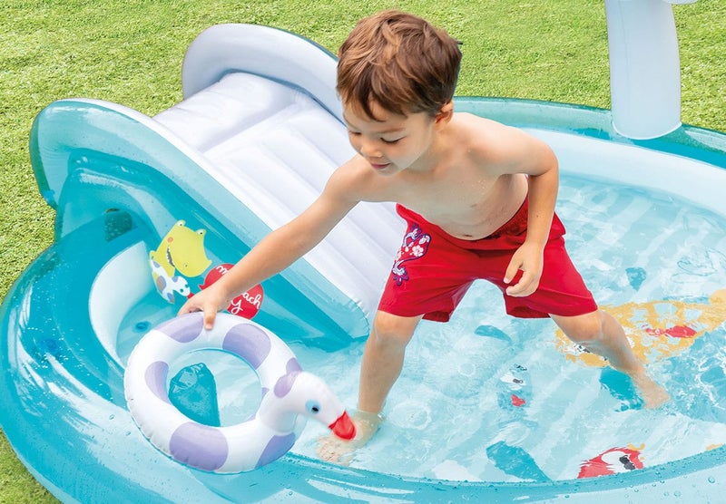 Intex Gator Inflatable Play Center w/ Slide / Spray Carousel 2
