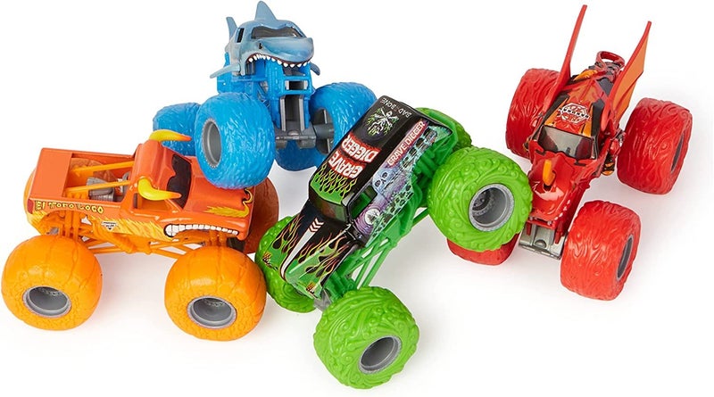 Monster Jam 1:64 Scale: Exclusive Tough Treads Monster Truck 4 Pack Carousel 5