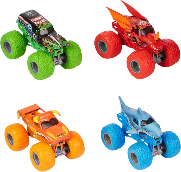 Monster Jam 1:64 Scale: Exclusive Tough Treads Monster Truck 4 Pack Carousel 2