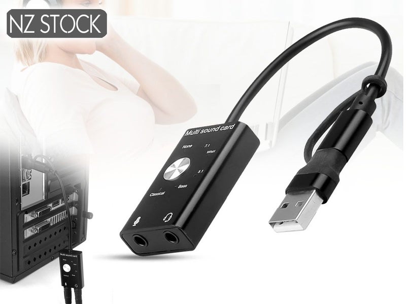 2in1 USB C Sound Card 7.1-CH Adapter NZ Clearance Carousel 1