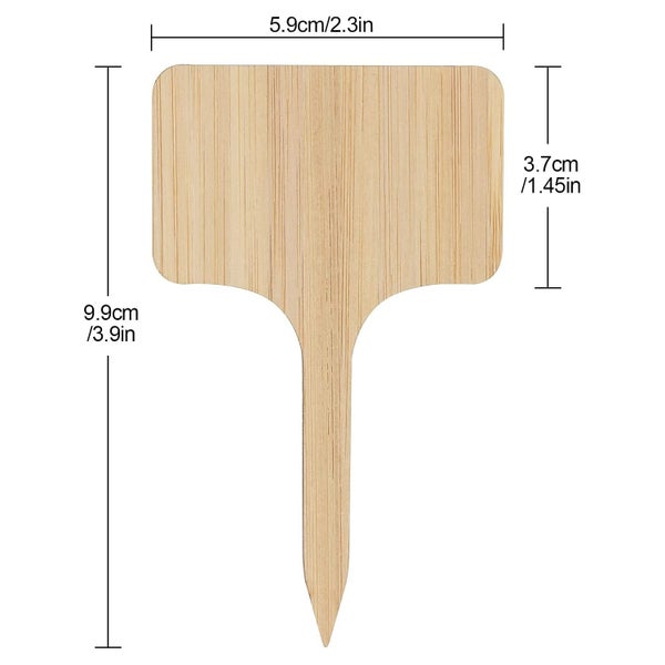 50Pcs T-Type Bamboo Garden Plant Labels Carousel 2