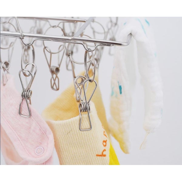 Stainless Steel Clothes Hanger with 36 Clips Carousel 5