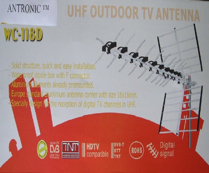 UHF Aerial Antenna Freeview 48element Yagi HD Wall Fascia 10m Plugs Carousel 2