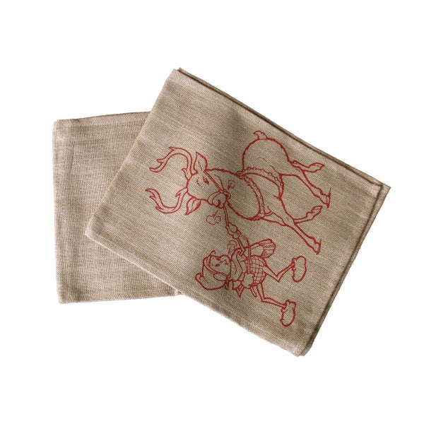Christmas Jute Woven Taupe Table Runner 33 x 180cm Carousel 1