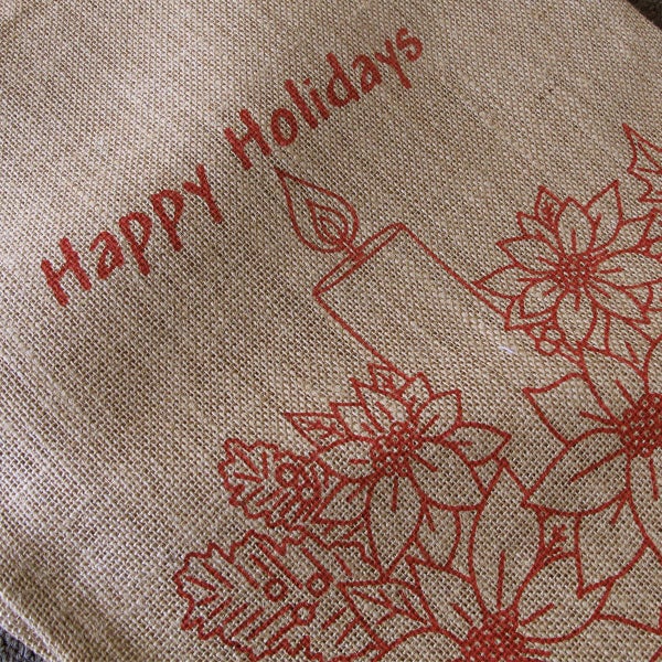 Christmas Jute Woven Taupe Table Runner 33 x 180cm Carousel 3