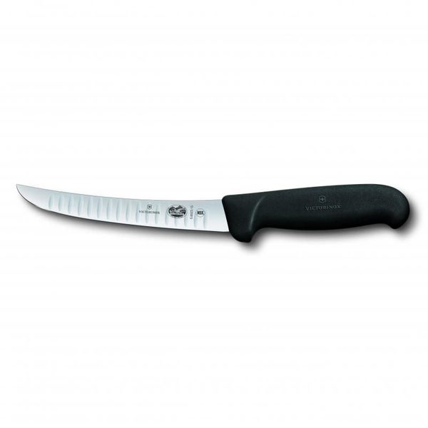 Victorinox Fibrox Boning Knife Curved Fluted Blade | Black - 15cm Carousel 1