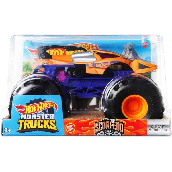 Hot Wheels 1:24 Scale Oversized Monster Trucks: Scorpedo (Orange) Carousel 1